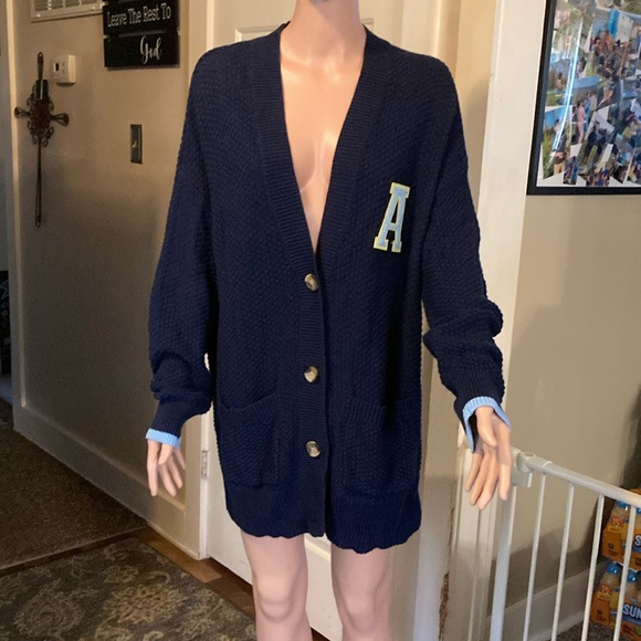 Aerie oversized varsity letter cardigan size S - Picture 1 of 9